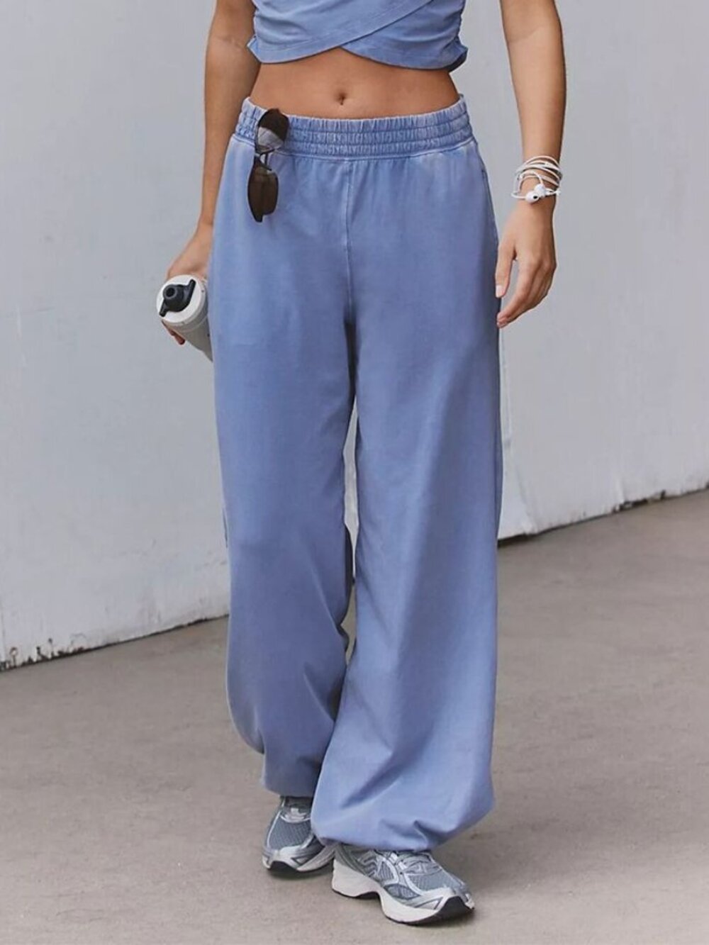 FP Movement by Free People Hot Shot Crossover Joggers - Ash Blue - Size Large